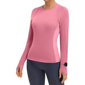 Haut de sport ajusté à manches longues pour femme FOXA, en polyester uni, pour la gym, le yoga, la course à pied et l'entraînement, design sans couture - Product Image 1