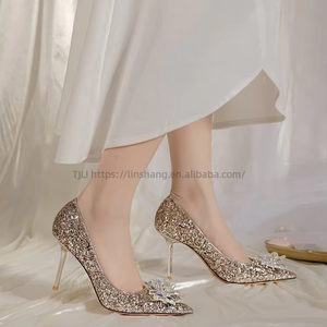 Wedding Woman Pointed Toe Rhinestone for Women New Styles Luxury Shoes Charms Zapatos Mujer - Product Image 3