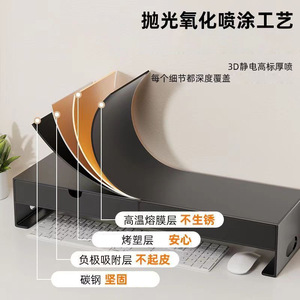Office <b>Desktop</b> Computer <b>Riser</b> Drawer Style Metal Storage Rack For Monitors And Electronics With Dual Drawers - Product Image 5