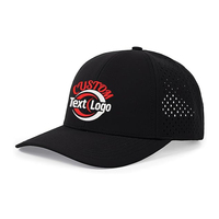 Vente en gros OEM Casquette de sport en polyester avec logo en relief personnalisé Casquette de golf pour la course à pied perforée avec trou découpé au laser
