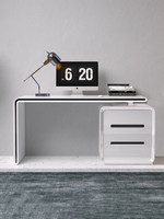 Bureau d'ordinateur pour la maison, petit appartement, chambre, finition minimaliste, bureau d'étude, blanc, simple, réglable pour ordinateur portable