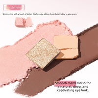 Palette de fards à paupières mats certifiée Halal BPOM, 4 couleurs, fini mat et pailleté, pour débutantes, maquillage quotidien des yeux, marque privée, vente en gros