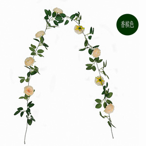 Guirlande de fleurs artificielles en soie blanche Ranunculus pour décoration de mariage, à suspendre au mur ou au plafond - Product Image 4