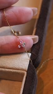 Ensemble de bijoux fins en or 18 carats Xinfly pour femmes, bracelet et boucles d'oreilles en saphir rose et blanc naturel, élégant pour les soirées - Product Image 3