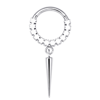 Éternel Métal ASTM F136 Titane Délicat Unique Articulé Segment Serpent Forme Clicker Avec Spike Dangle Piercing Bijoux