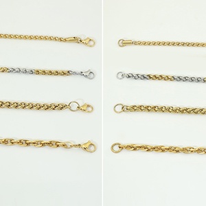 สร้อยคอแฟชั่นดีไซน์ใหม่สร้อยคอสแตนเลสโซ่ชุบทองพร้อ<span class=keywords><strong>ม</strong></span>ตะขอก้ามปูสร้อยคอโซ่บิดเกลียวสำหรับผู้หญิงผู้ชาย - Product Image 3