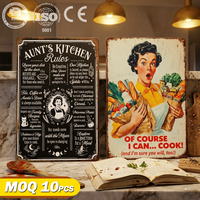 Nouvelle conception 2026 – Panneaux métalliques rétro vintage imprimés UV – Affiches métalliques « Règles de cuisine » – Décoration murale pour la maison et les restaurants – Vente en gros