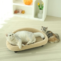 Chaise longue de luxe en forme de demi-cercle OEM/ODM, antidérapante, grand espace, durable, en peluche, lit pour animaux de compagnie, canapé en sisal pour chat