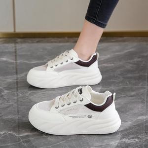 Nouvelles chaussures pour femmes en toile à semelle épaisse, à lacets, antidérapantes, pour le sport et les occasions décontractées - Product Image 1