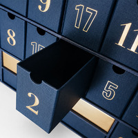 Boîte de calendrier de l'avent de luxe en gros, boîte cadeau cosmétique en carton recyclable avec double porte, emballage cadeau de Noël