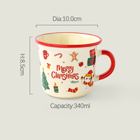 Mug Kopi Keramik Natal Santa Claus Berkualitas Tinggi Mug Natal Porselen Keramik Polos