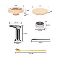 Kit de fumage pour cocktails et whisky, avec allumeur en bois simple, fouets à bourbon, torche, copeaux de bois, pierres à whisky et accessoires de bar Jianxin