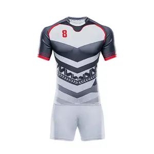 sublimation printed factory Suppliers Rugby Shirts League Uniforms And Shorts Cheap Football Wear suit Rugby Jersey for men