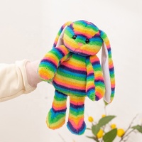 Peluche personnalisée Lapin Arc-en-ciel, Jouet en peluche doux, Lapin aux longues oreilles, Vente en gros, Fabricant de jouets en peluche personnalisés, Cadeaux pour enfants
