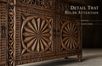 Buffet sculpté à quatre portes, armoire de rangement décorative pour salon, salle à manger, projets d'aménagement intérieur hôtelier