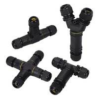 Conector de cableado impermeable rápido tipo cruzado TY de tres vías, conector rápido para exteriores, cable de dos entradas y una salida, sin soldadura, Y1M25-5-core