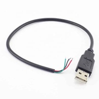 Usb Tipe A 2.0 Semi selesai kawat ujung terbuka ekor laki-laki ke babi dengan kabel timah 2 4 5 inti