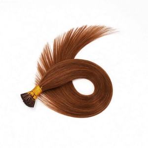 Custom <b>Style</b> Brown Color Remy Pre-bonded Human <b>Hair</b> U Tip Extensions Soft Straight <b>Hair</b> I Tip <b>Hair</b> Extensions - Product Image 1