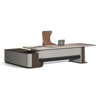 Furnitur Kantor Komersial Panel Kayu Ramah Lingkungan Mewah Modern, Mudah Dirakit, Dapat Diperpanjang, Desain Meja Direktur/CEO/Bos