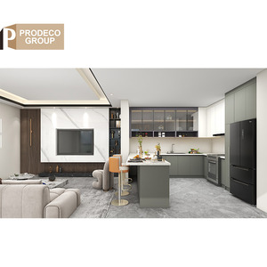 Gabinetes de Cocina Colgantes Modernos Personalizados de Prodeco con Encimera de Resina Laminada, Grifo y Diseño Simple Independiente para Proyectos - Product Image 2