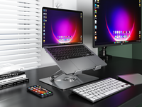 Nouveau support d'ordinateur portable réglable avec base rotative à 360°, support ergonomique pliable et portable en acier carbone pour bureau
