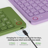 Keyboard Nirkabel Lipat Mini Slim Portabel Isi Ulang Baru untuk USB-C 5.0 untuk Laptop/Tablet/Ponsel (IOS//Android)