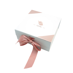 Custom Printing Square Cake Gift Packaging Box Collapsible Mini Cupcake Box With Ribbon