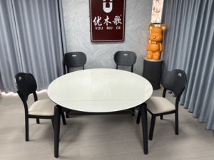 Tavolo <span class=keywords><strong>da</strong></span> <span class=keywords><strong>Pranzo</strong></span> Rotondo Allungabile 2026 in Stile Cinese con Elegante Piano in Pietra e Gambe in Legno <span class=keywords><strong>per</strong></span> <span class=keywords><strong>Sala</strong></span> <span class=keywords><strong>da</strong></span> <span class=keywords><strong>Pranzo</strong></span> - Product Image 5