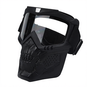 摩托车 ATV 越野骑行摩托车越野护目镜可拆卸气枪骷髅全脸彩弹面罩防紫外线可调节 - Product Image 1