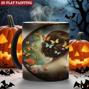 Mug blanc givré noir 11oz en céramique, tasse à sublimation activée par la chaleur pour impression personnalisée - Product Image 6