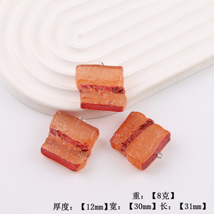 Imán de Resina con Forma de Costillas de Cerdo Estofadas, Adhesivo Magnético de Varias Piezas, Imán para Refrigerador, Llavero, Colgante, Accesorio - Product Image 3
