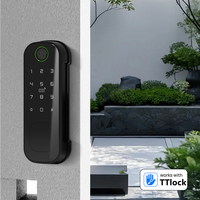 Kunci Pintu Pintar WiFi Apartemen Tuya Anti Maling Tahan Air Baja Anti Karat Silinder Ganda Kunci Sidik Jari Rumah V8