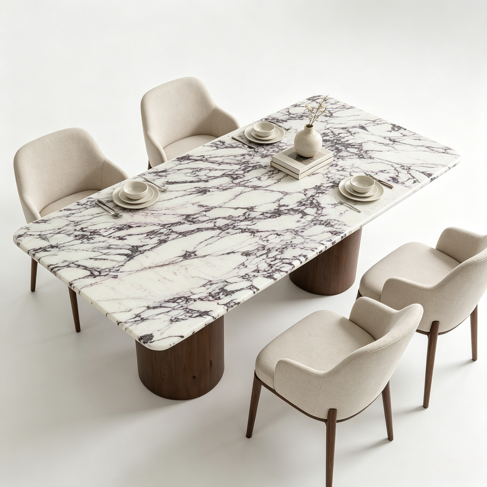 Luxury Italian Calacatta Viola extra Marble Dining Table Modern Stone ...