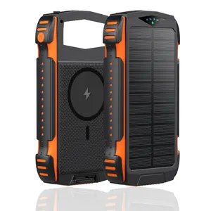 2023 Trends Portable 20W PD Fast Charging 18W QC 15W Wireless 955465 Solar Magnetic Solar Power Bank 30000mah For Camping