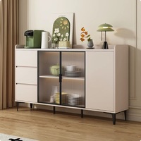 Buffet en verre de luxe, mobilier de maison multifonctionnel pour salon et cuisine, design de luxe léger