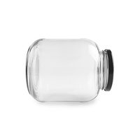 Grand pot de conservation en verre de 1,5 L (1500 ml) avec couvercles à vis de 110 mm pour cornichons, concombres, sucre, nourriture pour animaux de compagnie, style chinois