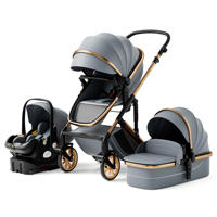 Poussette pliable compacte pour bébé, chariot de transport, châssis en acier inoxydable EN1888, prix de gros du fabricant
