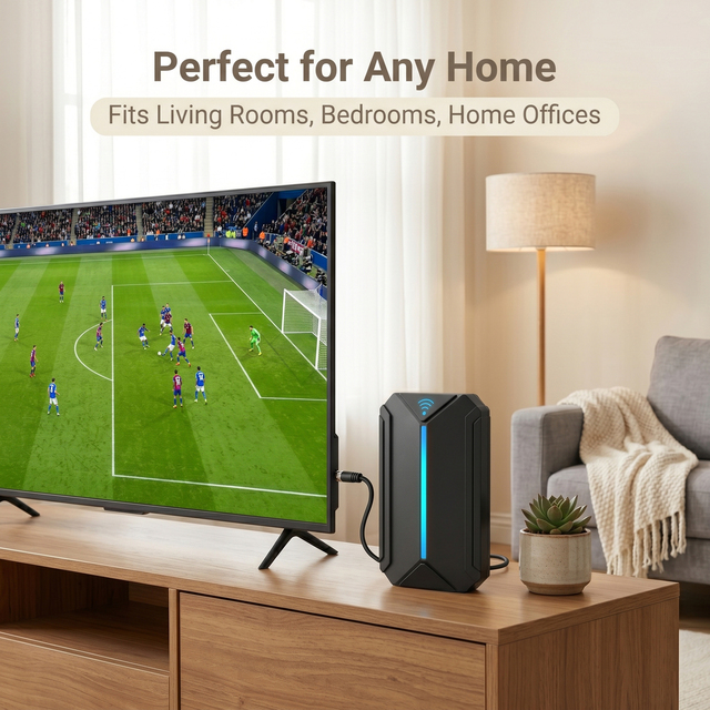 2026 Upgraded VLG HD022 290 Miles TV Antenna Digital HD Smart Indoor/Outdoor 8K 4K 1080p HDTV Signal Booster IP65 VHF/UHF F Male