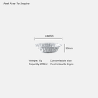 Contenant de cuisson rond en aluminium PET jetable robuste 5g, 200ml, recyclable, résistant au four, qualité alimentaire, pour tarte