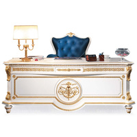 Meubles de bureau en bois massif royal, bureau de direction antique, table de bureau de luxe, ensemble de bureau de direction