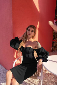 Elegant High-Waisted Off-<strong>Shoulder</strong> Bodycon <strong>Ruffles</strong> <strong>Dress</strong> for Women New Design for Party Lady