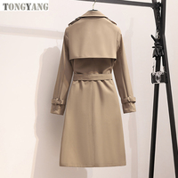 TONGYANG hiver coupe-vent élégant britannique Vintage haute qualité dame modeste longue personnalisé dames vestes pour femmes Trench Coat