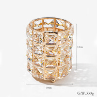 Porte-stylo et porte-pinceaux de maquillage en cristal doré de luxe, forme de fruit, moderne, multifonctionnel, cadeau d'anniversaire