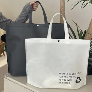 Tas Belanja Tote Reusable Kustom Tas Daur Ulang Eco Non Woven dengan Logo Tas Kemasan Kain dengan Pegangan