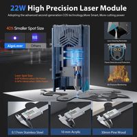 Graveur laser Algolaser Delta 22W avec assistance pneumatique intégrée |   Machine de découpe de métaux revêtus, d'acrylique et de bois