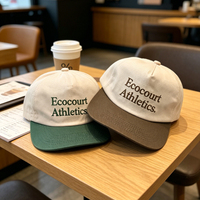 Casquette de baseball non structurée à 5 panneaux avec visière plate, casquette snapback avec logo brodé personnalisé