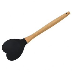 Supplier Heart-shaped Wooden Handle Silicone Heart Spoon, Non-Stick Kitchen Tool, Heat-Resistant Utensil for Everyday Cooking - Product Image 3