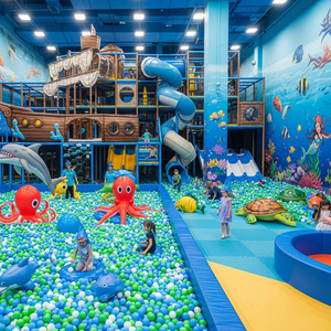 Château malicieux sur le thème de l'océan, <span class=keywords><strong>aire</strong></span> de <span class=keywords><strong>jeux</strong></span> sportive pour enfants, centre de <span class=keywords><strong>jeux</strong></span> intérieur, petite <span class=keywords><strong>aire</strong></span> de <span class=keywords><strong>jeux</strong></span> intérieure <span class=keywords><strong>avec</strong></span> <span class=keywords><strong>toboggan</strong></span>, piscine à balles - Product Image 2