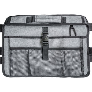Sac de rangement gris pour fauteuil roulant, en tissu Oxford, grande capacité, avec poche en filet et fermeture à pression pour accessoires d'aide à la mobilité - Product Image 5