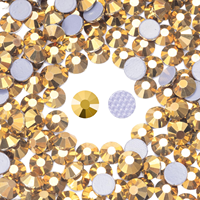 Strass thermocollants Premium Golden Shadow, pierres à dos plat avec colle grise durable pour embellissement de robes de soirée de luxe, en vrac